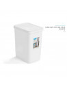 Tradineur - Cubo de basura rectangular con tapa - Fabricado en Plástico - Capacidad de 28 Litros - 44,5 x 35 x 25 cm - Color Bla