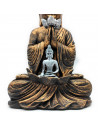 Tradineur - Figura de Buda sentado con mini buda, estatua decorativa de resina, regalo original, meditación, relajación, 33 x 20