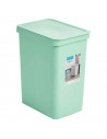 Tradineur - Cubo de basura rectangular con tapa - Fabricado en Plástico - Capacidad de 28 Litros - 44,5 x 35 x 25 cm - Color Pas
