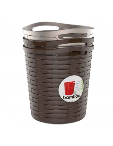 Tradineur - Papelera con asas - Fabricado en plástico - Especial para baños de hogar o trabajo - 20 Litros - Ø 35 cm - Color sur