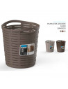 Tradineur - Papelera con asas - Fabricado en plástico - Especial para baños de hogar o trabajo - 20 Litros - Ø 35 cm - Color sur