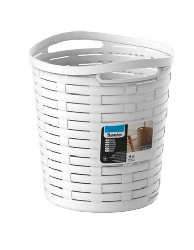 Tradineur - Papelera con asas - Fabricado en plástico - Especial para baños de hogar o trabajo - 20 Litros - Ø 35 cm - Color Ale