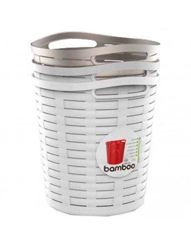 Tradineur - Papelera con asas - Fabricado en plástico - Especial para baños de hogar o trabajo - 20 Litros - Ø 35 cm - Color Ale