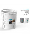 Tradineur - Papelera con asas - Fabricado en plástico - Especial para baños de hogar o trabajo - 20 Litros - Ø 35 cm - Color Ale