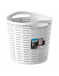 Tradineur - Cesta redonda con asas - Fabricado en plástico - Especial para baños de hogar o trabajo - 30 Litros - Ø 38,5 cm - Co