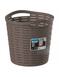 Tradineur - Cesta redonda con asas - Fabricado en plástico - Especial para baños de hogar o trabajo - 30 Litros - Ø 38,5 cm - Co