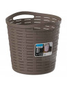 Tradineur - Cesta redonda con asas - Fabricado en plástico - Especial para baños de hogar o trabajo - 30 Litros - Ø 38,5 cm - Co