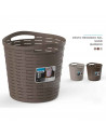 Tradineur - Cesta redonda con asas - Fabricado en plástico - Especial para baños de hogar o trabajo - 30 Litros - Ø 38,5 cm - Co