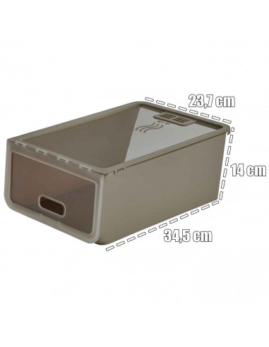 Tradineur - Caja de zapatos - Fabricado en plástico - Ideal para la organización y guardado de calzados - 14 x 23,7 x 34,5 cm -