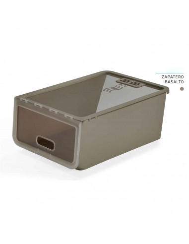 Tradineur - Caja de zapatos - Fabricado en plástico - Ideal para la organización y guardado de calzados - 14 x 23,7 x 34,5 cm -