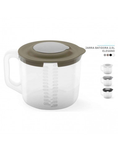 Tradineur - Jarra para batidora - Fabricado en Plástico - Jarra de mezcla y revolver ingredientes - Capacidad de 2,5 Litros - 15