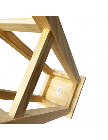 Tradineur - Taburete cuadrado de madera 70 x 29 cm, banqueta de madera natural con reposapiés, asiento para cocina, hogar, diseñ