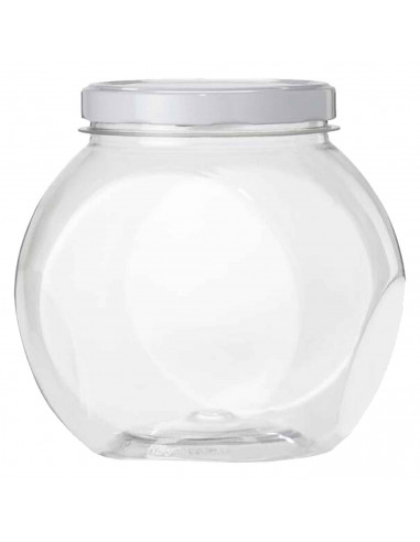 Tradineur - Tarro de plástico - Incluye tapa metálica - Ideal para la conservación de tus alimentos - Capacidad de 2,1 Litros -