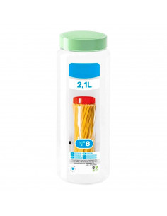 Tradineur - Tarro de plástico Nº 8 - Incluye tapa - Ideal para la conservación de tus alimentos - Capacidad de 2,1 Litros - 28 x