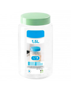 Tradineur - Tarro de plástico Nº 7 - Incluye tapa - Ideal para la conservación de tus alimentos - Capacidad de 1,5 Litros - 19,5