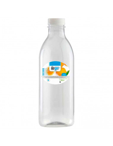 Tradineur - Pack de 12 botellas de plástico - Incluye tapa - Ideal para la conservación de tus alimentos - Capacidad de 1 Litros