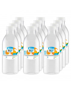 Tradineur - Pack de 12 botellas de plástico con tapa - Ideal para la conservación de tus alimentos - Capacidad de 0,75 Litros -