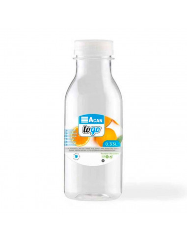Tradineur - Pack de 12 botellas de plástico - Incluye tapa - Ideal para la conservación de tus alimentos - Capacidad de 0,33 Lit