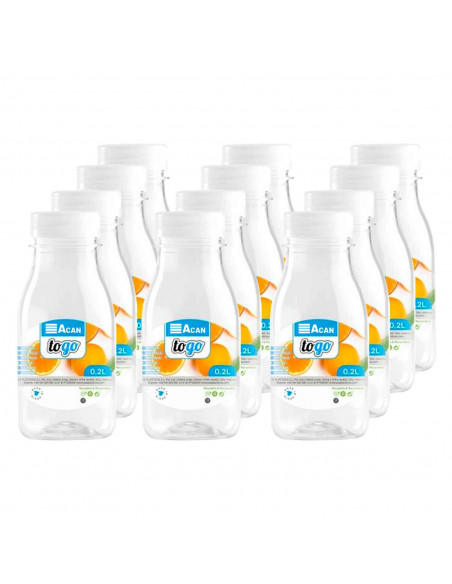 Tradineur - Pack de 12 botellas de plástico - Incluye tapa - Ideal para la conservación de tus alimentos - Capacidad de 0,2 Litr Tradineur - Pack de 12 botellas de plástico - Incluye tapa - Ideal para la conservación de tus alimentos - Capacidad de 0,2 Litr