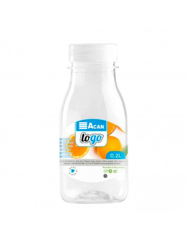 Tradineur - Pack de 12 botellas de plástico - Incluye tapa - Ideal para la conservación de tus alimentos - Capacidad de 0,2 Litr