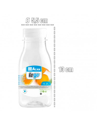 Tradineur - Pack de 12 botellas de plástico - Incluye tapa - Ideal para la conservación de tus alimentos - Capacidad de 0,2 Litr
