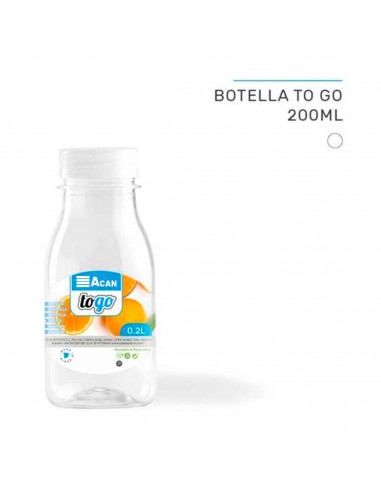 Tradineur - Pack de 12 botellas de plástico - Incluye tapa - Ideal para la conservación de tus alimentos - Capacidad de 0,2 Litr