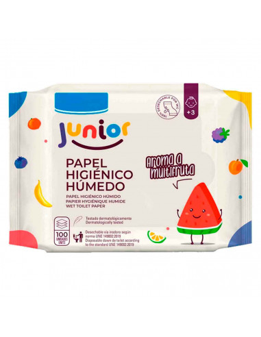 Tradineur - Papel Higiénico Húmedo WC Junior - Incluye 100 Unidades - biodegradable - Ideal para la limpieza total diaria de tod