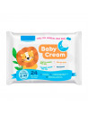 Tradineur - Toallitas húmedas para bebé Baby Cream - Incluye 24 Unidades - Material Natural - Incluye tapa.