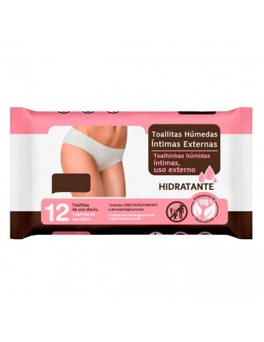 Tradineur - Toallas íntimas - Extra Suave - Incluye 12 Unidades - Material Natural - Aloe Vera y Camomila.