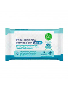 Tradineur - Toallitas húmedas con loción - Incluye 15 Unidades - Material Natural biodegradable - Aloe vera y Camomila.