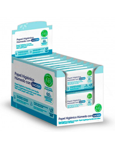 Tradineur - Toallitas húmedas con loción - Incluye 15 Unidades - Material Natural biodegradable - Aloe vera y Camomila.