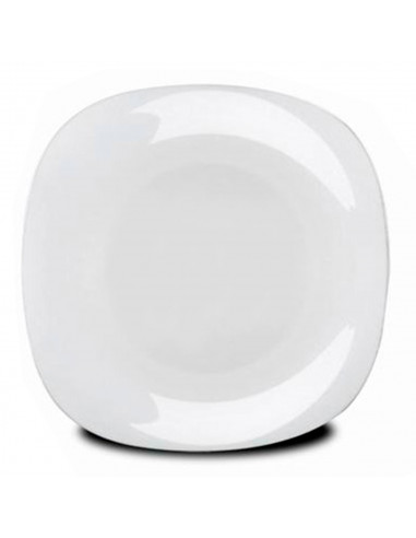 Plato llano blanco de cerámica 27 x 27 cm, resistente y duradero, apto para microondas y lavavajillas, vajilla de cocina, hogar