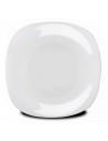 Plato llano blanco de cerámica 27 x 27 cm, resistente y duradero, apto para microondas y lavavajillas, vajilla de cocina, hogar