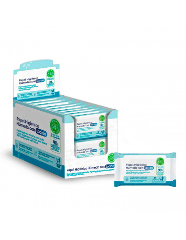 Tradineur - Toallitas húmedas con loción - Incluye 15 Unidades - Material Natural biodegradable - Aloe vera y Camomila.