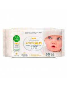 Tradineur - Toallitas para bebes "Atopicalm" - Incluye 60 Unidades - Especial para pieles sensibles con tendencia atópica.