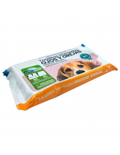 Tradineur - Toallitas higienicas para mascotas - Especiales en zonas sensibles, ojos y orejas - Incluye 30 Toallas. (60 pequeñas