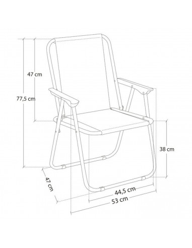 Silla de playa plegable de hierro y loneta de 53 x 46 x 75 cm. Asiento para playa o campo con divertido diseño de loca. Asiento