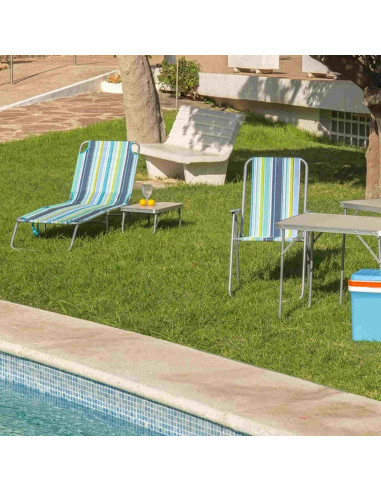 Silla de playa plegable de hierro y loneta de 53 x 46 x 75 cm. Asiento para playa o campo con divertido diseño de loca. Asiento