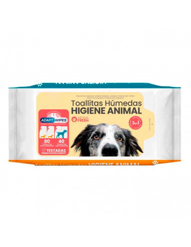 Tradineur - Toallitas higiénicas para mascotas - Segura para todas las razas - Incluye 80 pequeñas / 40 grandes