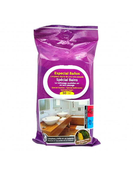 Tradineur - Toallitas especiales limpia Baños - Envase con tapa para su fácil utilización - Incluye 50 Toallas. Tradineur - Toallitas especiales limpia Baños - Envase con tapa para su fácil utilización - Incluye 50 Toallas.
