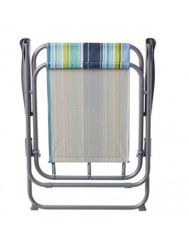 Silla de playa plegable de hierro y loneta de 53 x 46 x 75 cm. Asiento para playa o campo con divertido diseño de loca. Asiento