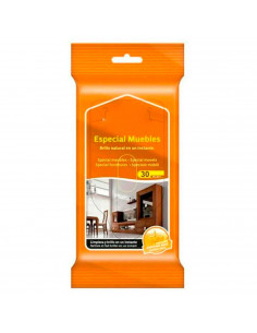 Tradineur - Toallitas especiales limpia muebles - Envase con tapa para su fácil utilización - Incluye 30 Toallas.