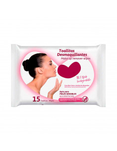 Tradineur - Toallitas desmaquillantes - Extracto de Aceite de Almendra y Aloe Vera - 100% biodegradable - Incluye 15 Toallas.
