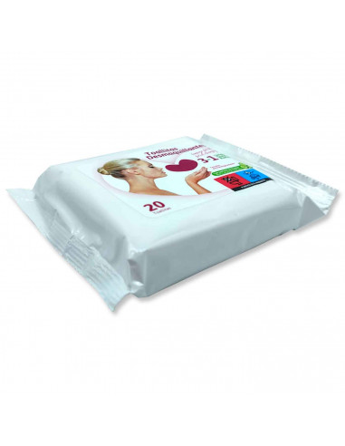 Tradineur - Toallitas desmaquillantes con perfume de pepino - 3 en 1, Limpia, suaviza y perfuma - Incluye 20 Toallas.