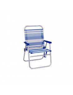 Silla de playa plegable de hierro y loneta de 57 x 50 x 88 cm. Asiento para playa o campo con divertido diseño de loca. Asiento