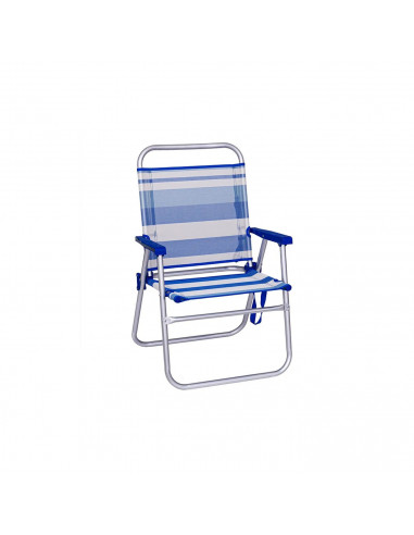 Silla de playa plegable de hierro y loneta de 57 x 50 x 88 cm. Asiento para playa o campo con divertido diseño de loca. Asiento