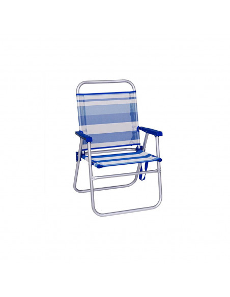 Silla de playa plegable de hierro y loneta de 57 x 50 x 88 cm. Asiento para playa o campo con divertido diseño de loca. Asiento