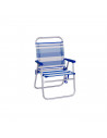 Silla de playa plegable de hierro y loneta de 57 x 50 x 88 cm. Asiento para playa o campo con divertido diseño de loca. Asiento