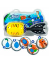 Tradineur - Juego splash rocket con 50 globos de agua, cohete loco, juguete de agua para exterior, verano, niños, 27 x 9 cm, col