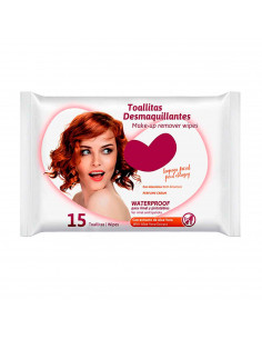 Tradineur - Toallitas desmaquillantes - Waterproof para rimel y pintalabios - Extracto de Aloe Vera - Incluye 15 Toallas.
